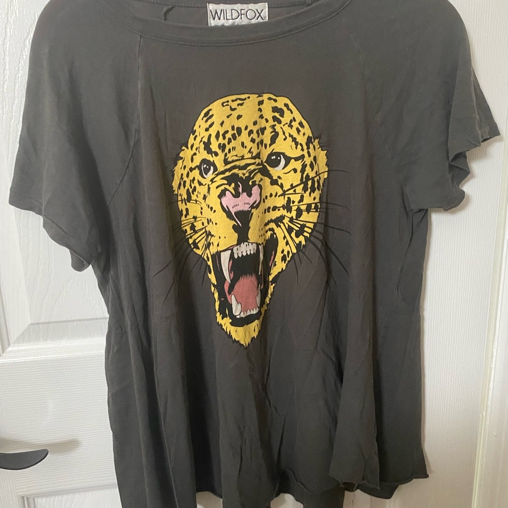 Wildfox Charcoal Tee with Bold Design